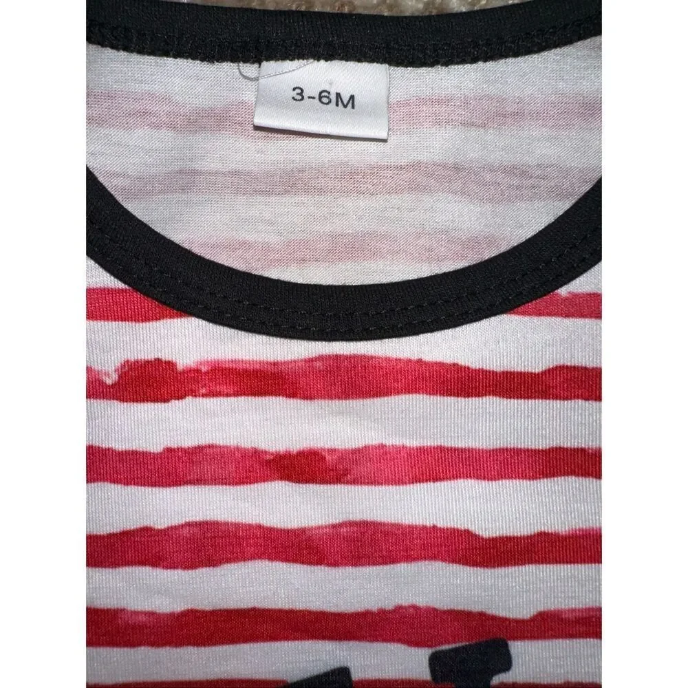 NEW Boutique Farm Cow Baby boys red white jumper one piece size 3 -6 months